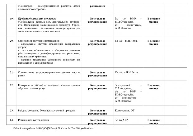 Годовой план работы ДОУ на 2017 - 2018 учебный год"